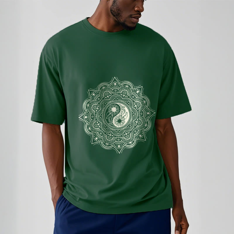 Nimara Ritual Mandala YinYang Symbol Pattern Tee T-shirt