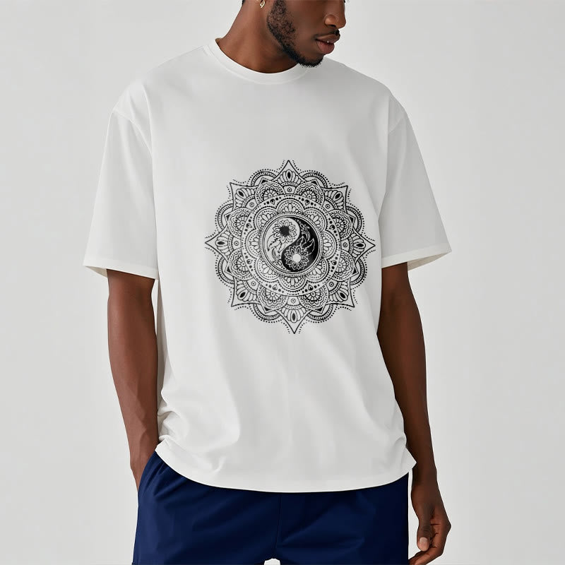 Nimara Ritual Mandala YinYang Symbol Pattern Tee T-shirt