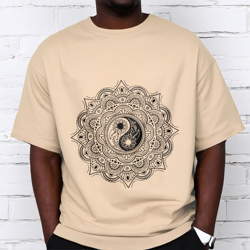 Nimara Ritual Mandala YinYang Symbol Pattern Tee T-shirt