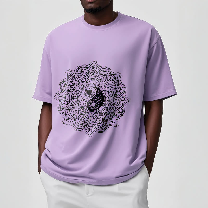 Nimara Ritual Mandala YinYang Symbol Pattern Tee T-shirt