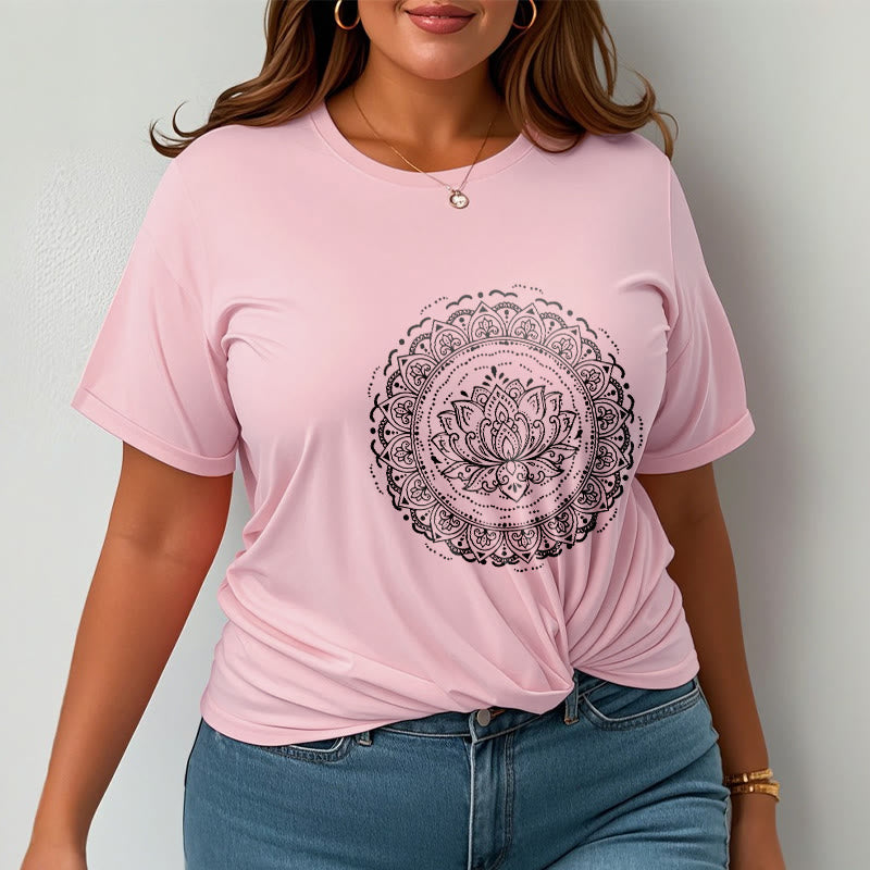 Nimara Ritual Mandala Lotus Flower Pattern Tee T-shirt