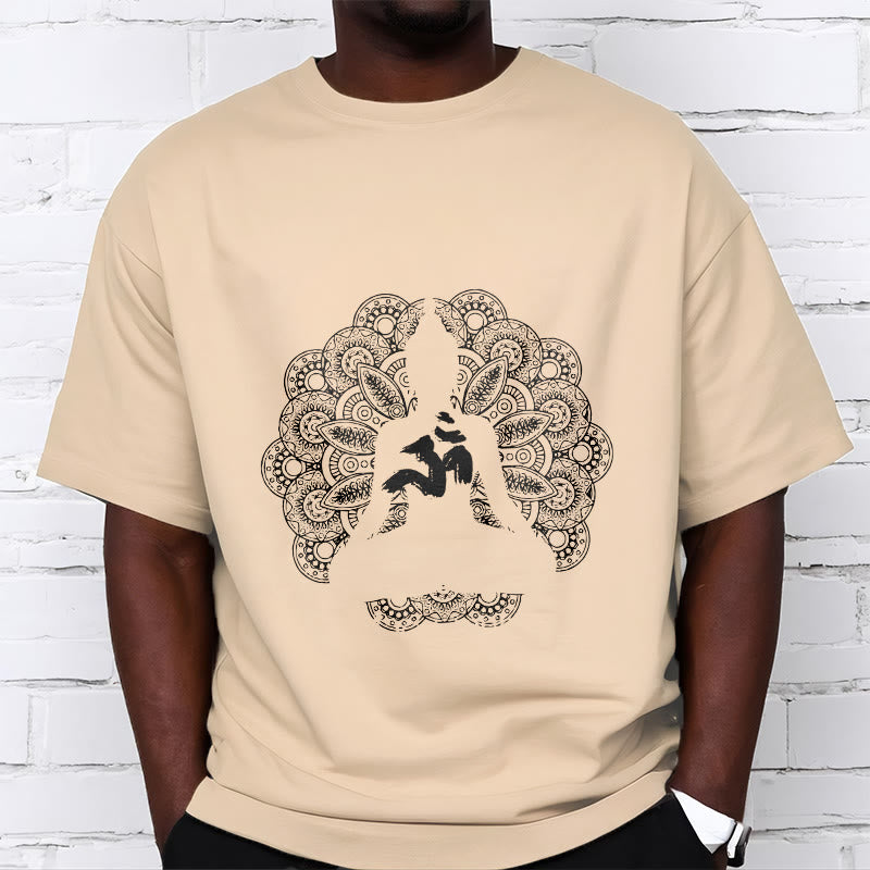 Nimara Ritual Pure Color Mandala Om Symbol Pattern Tee T-shirt