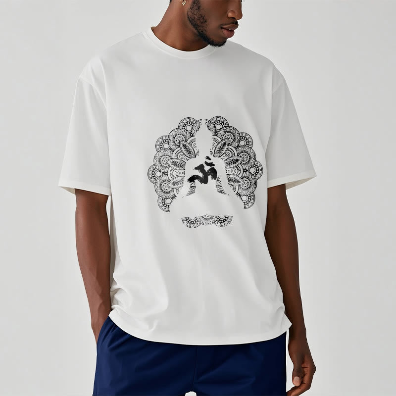 Nimara Ritual Pure Color Mandala Om Symbol Pattern Tee T-shirt