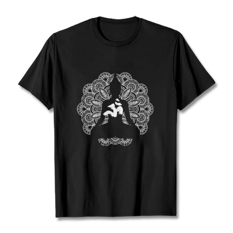 Nimara Ritual Pure Color Mandala Om Symbol Pattern Tee T-shirt