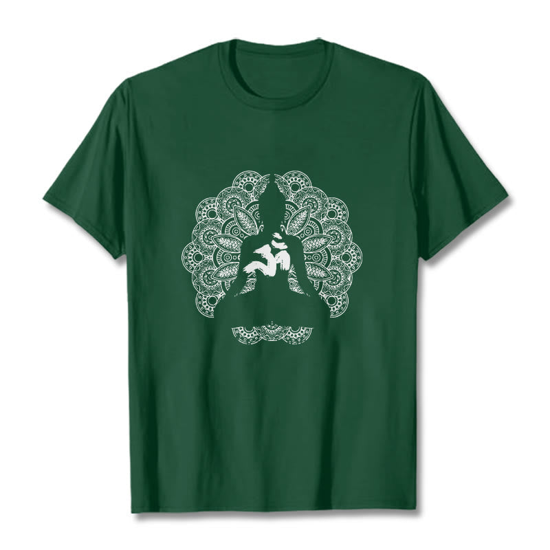 Nimara Ritual Pure Color Mandala Om Symbol Pattern Tee T-shirt