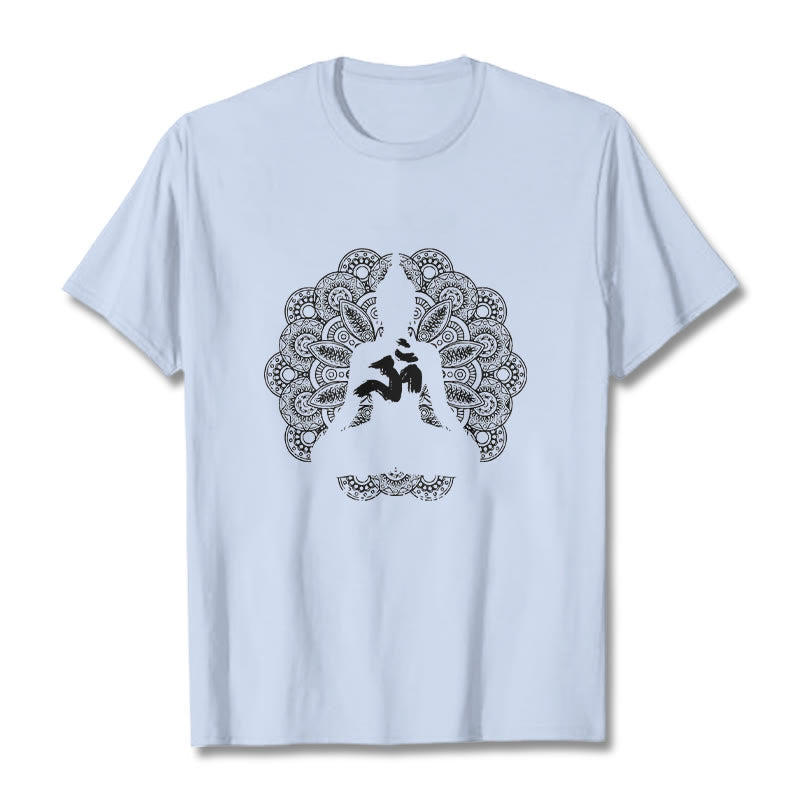 Nimara Ritual Pure Color Mandala Om Symbol Pattern Tee T-shirt
