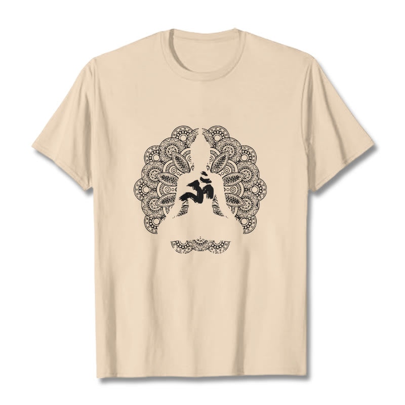 Nimara Ritual Pure Color Mandala Om Symbol Pattern Tee T-shirt
