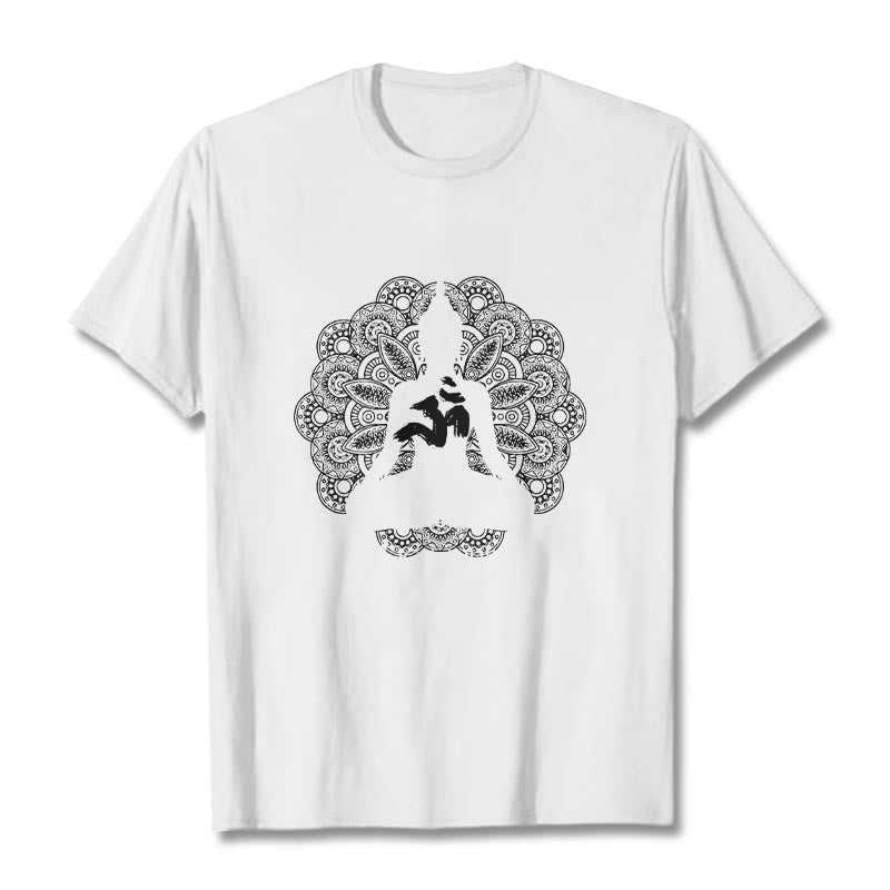 Nimara Ritual Pure Color Mandala Om Symbol Pattern Tee T-shirt
