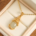 Nimara Ritual White Jade PiXiu Wealth Luck Chain Necklace Pendant