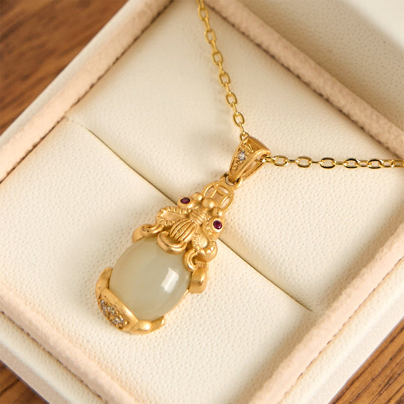 Nimara Ritual White Jade PiXiu Wealth Luck Chain Necklace Pendant