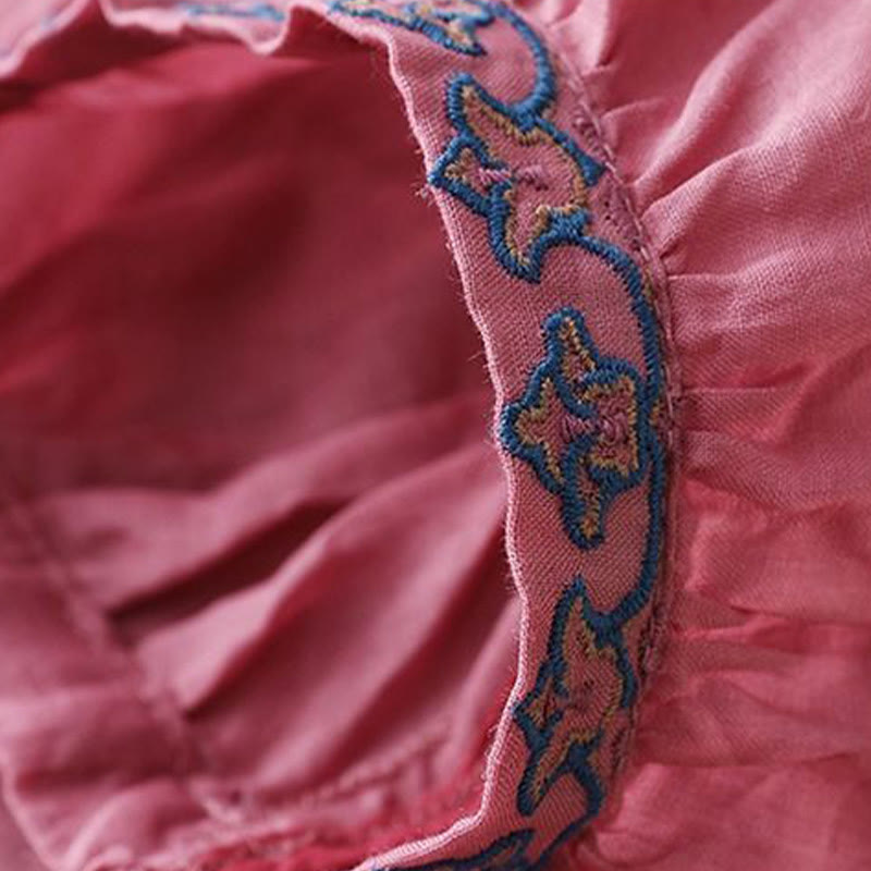 Nimara Ritual Summer Embroided Three Quarter Lantern Sleeve Women's T-Shirt