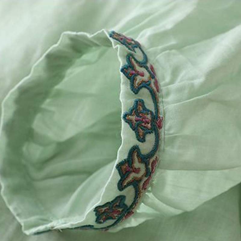 Nimara Ritual Summer Embroided Three Quarter Lantern Sleeve Women's T-Shirt