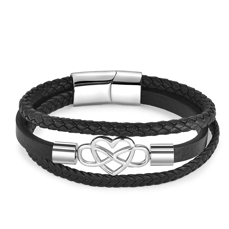 Nimara Ritual Geometric Leather Titanium Steel Strengthen Buckle Bracelet
