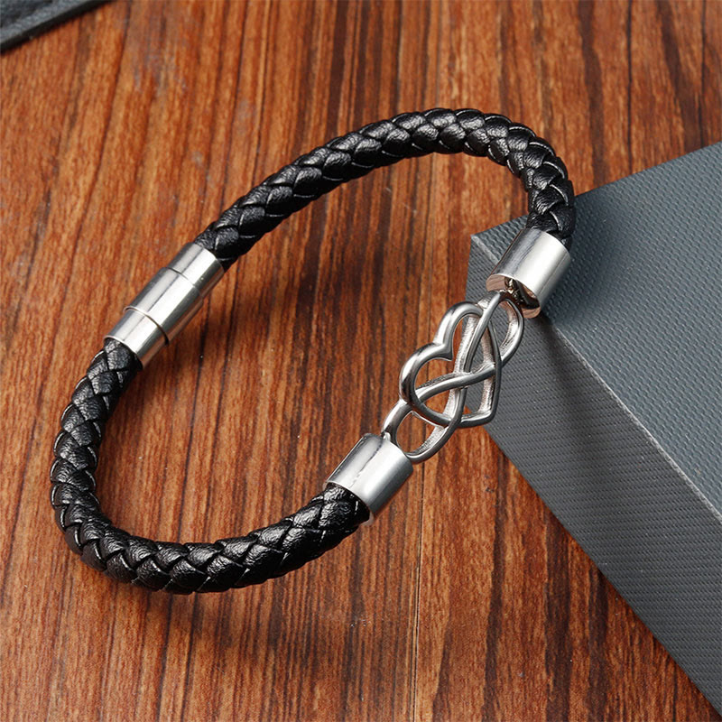 Nimara Ritual Geometric Leather Titanium Steel Strengthen Buckle Bracelet
