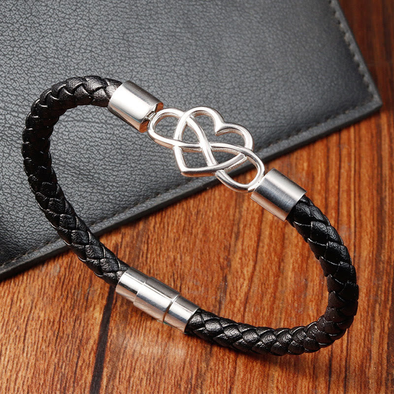 Nimara Ritual Geometric Leather Titanium Steel Strengthen Buckle Bracelet