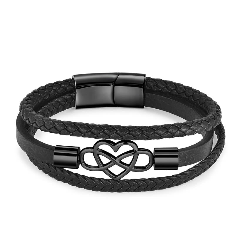 Nimara Ritual Geometric Leather Titanium Steel Strengthen Buckle Bracelet