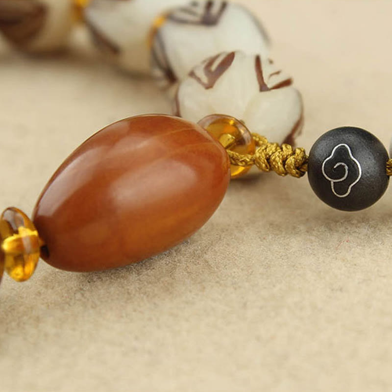 Nimara Ritual Tibetan Mala White Bodhi Seed Peace Bracelet