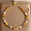 Nimara Ritual Yellow Cat's Eye Stone Pearl Gourd Prosperity Bracelet
