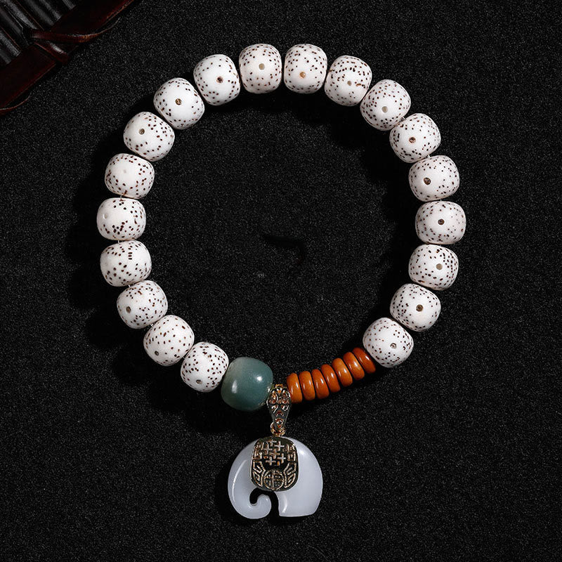 Nimara Ritual Hand PolishedStar Moon Bodhi Seed Elephant Pattern Inner Peace Bracelet