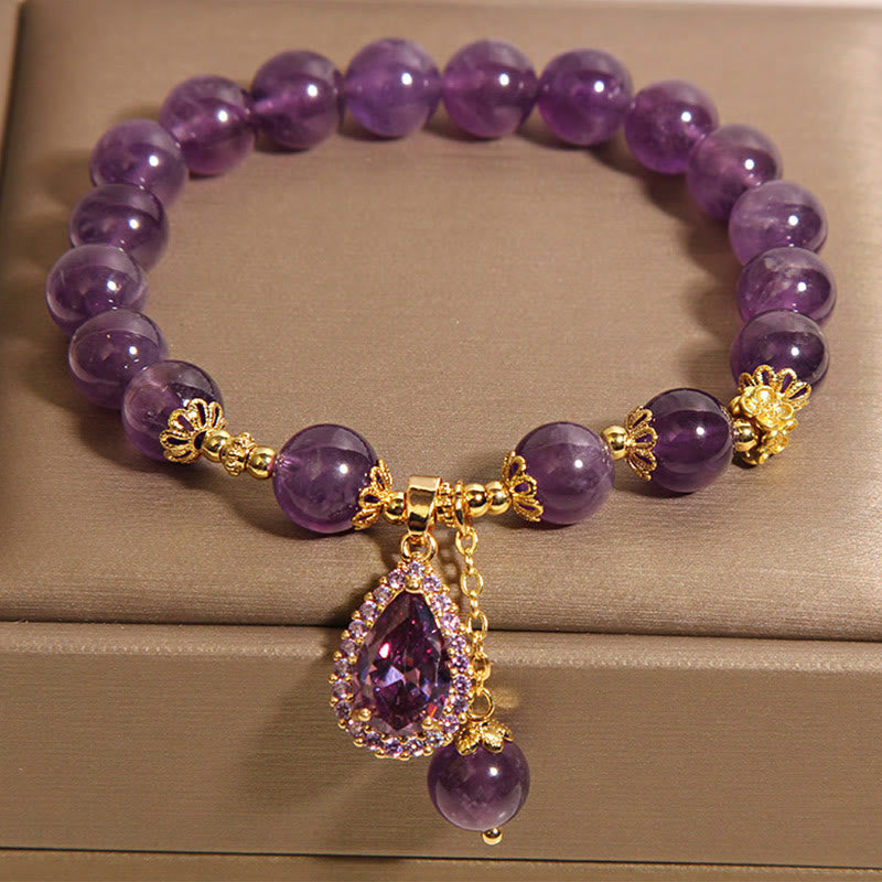 Nimara Ritual Natural Amethyst Water Drop Balance Bracelet