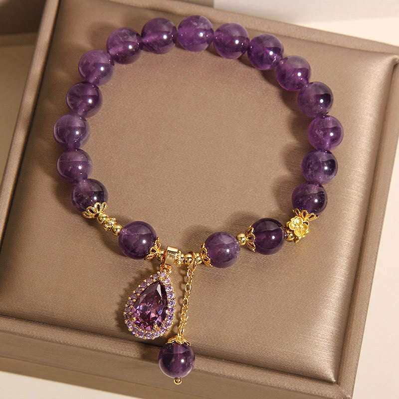 Nimara Ritual Natural Amethyst Water Drop Balance Bracelet