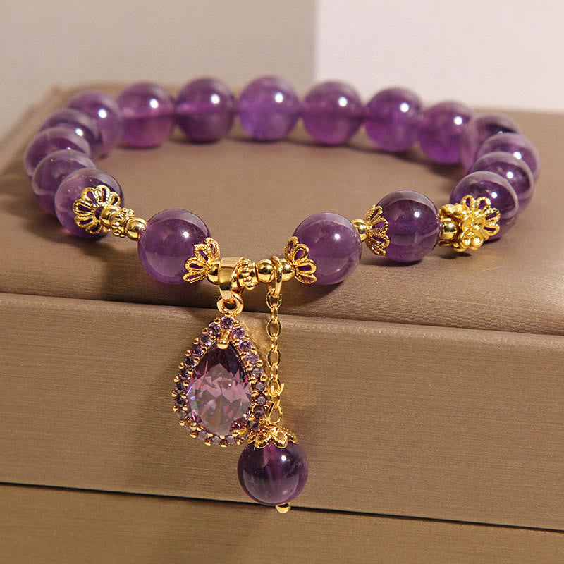 Nimara Ritual Natural Amethyst Water Drop Balance Bracelet