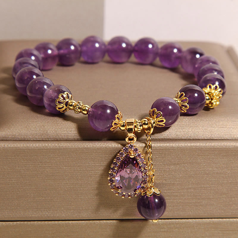 Nimara Ritual Natural Amethyst Water Drop Balance Bracelet
