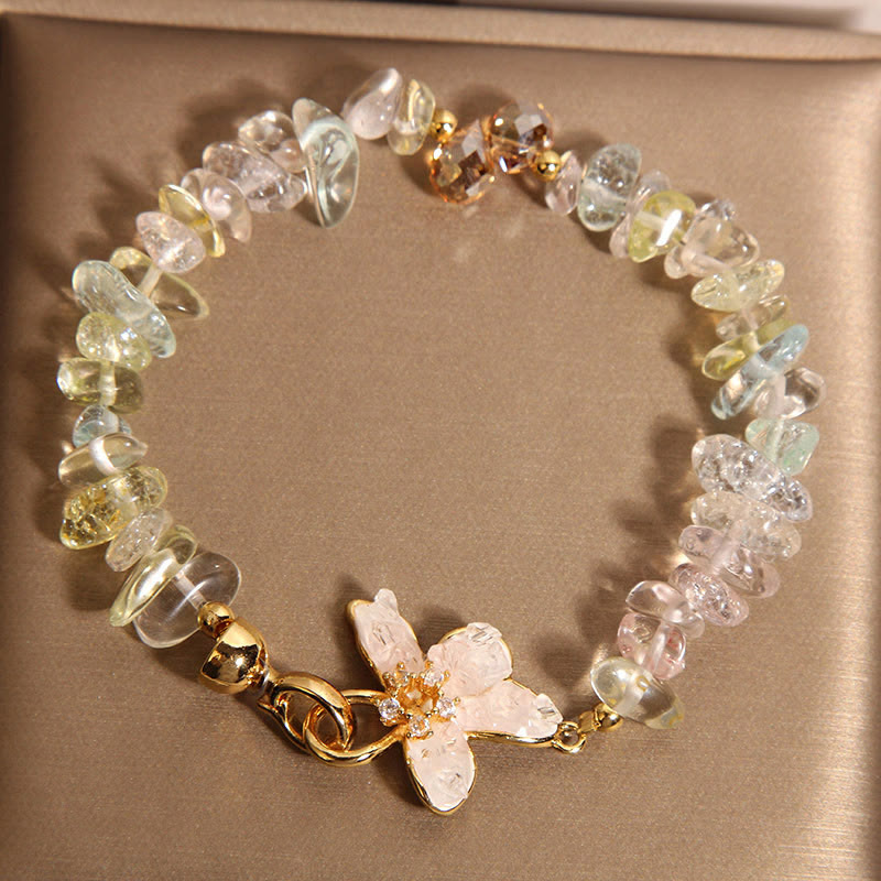 Nimara Ritual Natural Irregular Gravel Amethyst Blue Crystal Wisteria Balance Bracelet