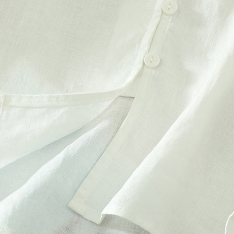 Nimara Ritual Solid Buttons V-Neck Half Sleeve Women's Shirt