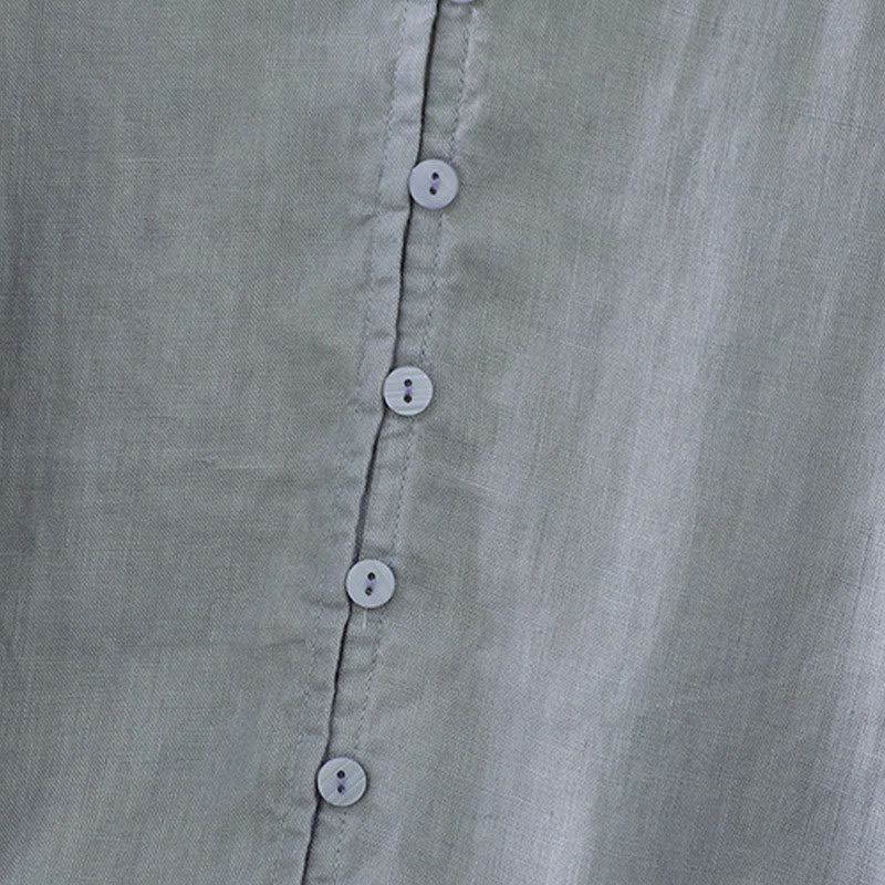 Nimara Ritual Solid Buttons V-Neck Half Sleeve Women's Shirt