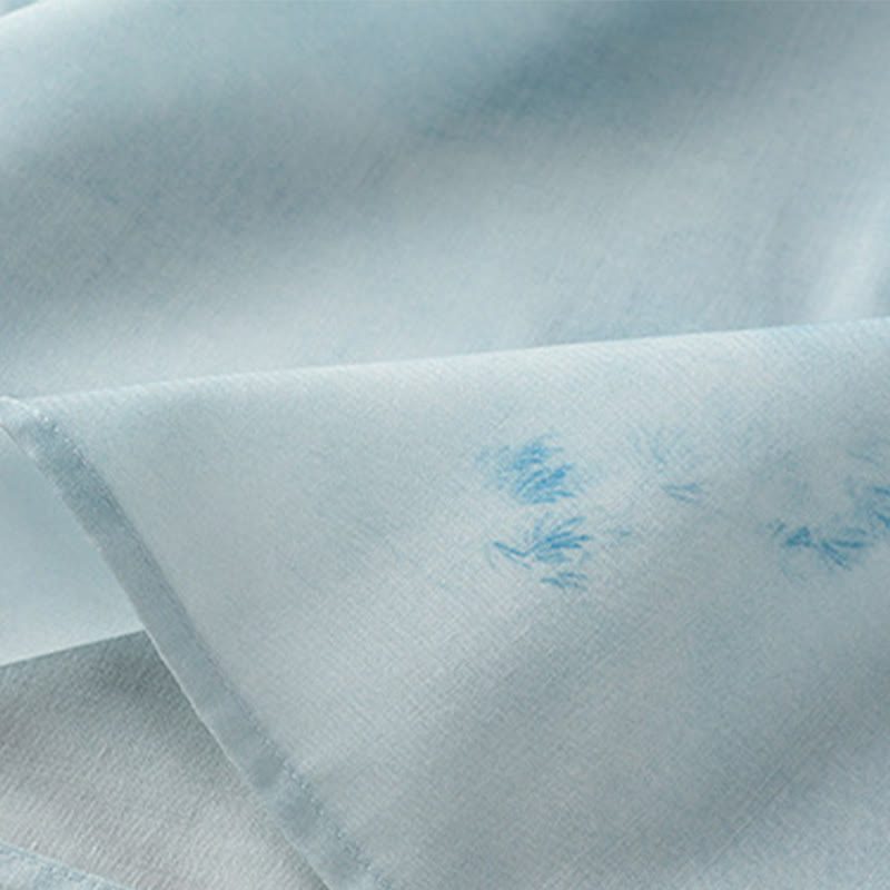 Nimara Ritual Light Blue Frog-Button Sleeveless Women's Shirt