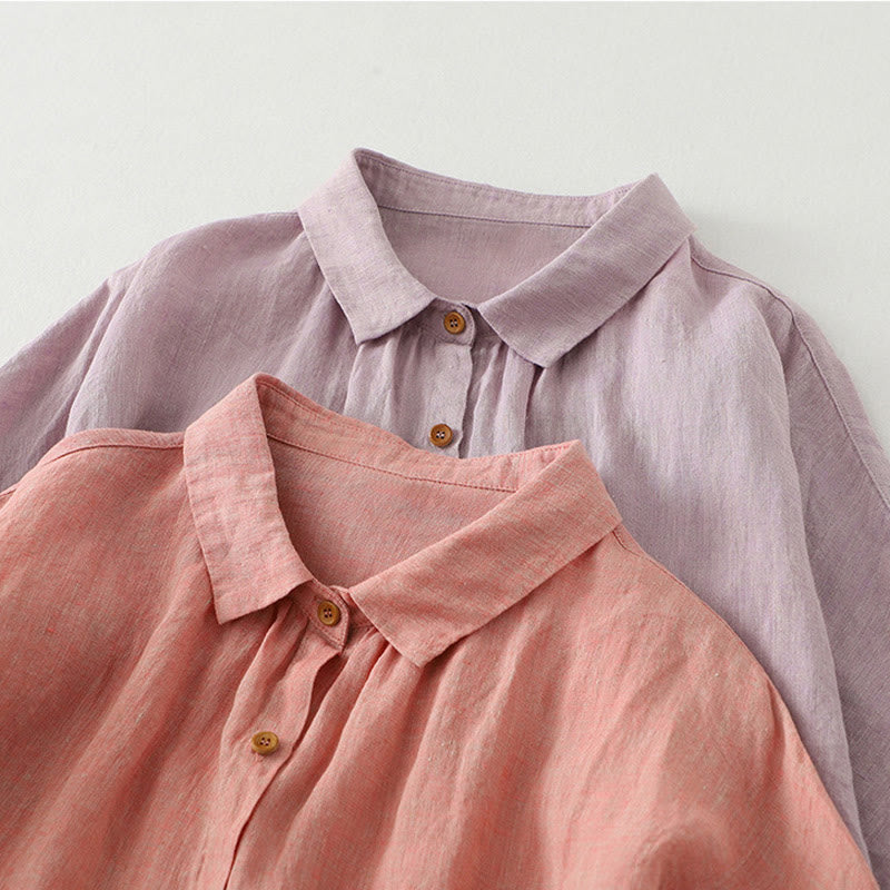 Nimara Ritual Casual Plain Buttons Women's Half Sleeve Shirt