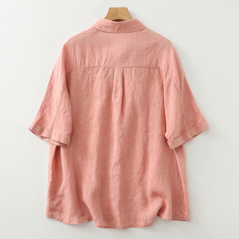 Nimara Ritual Casual Plain Buttons Women's Half Sleeve Shirt