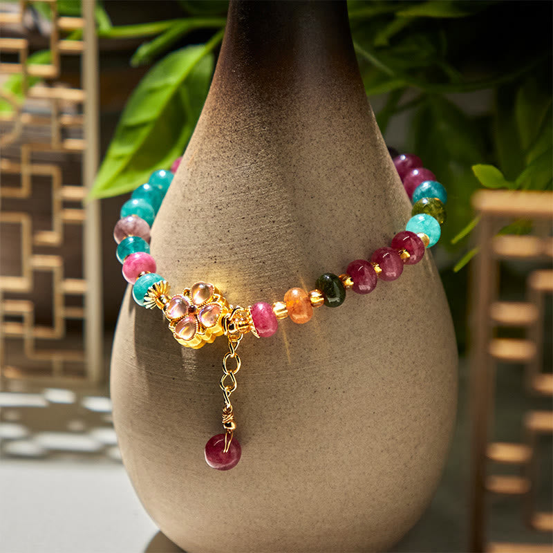 Nimara Ritual Tourmaline Four Leaf Clover Flower Love Bracelet