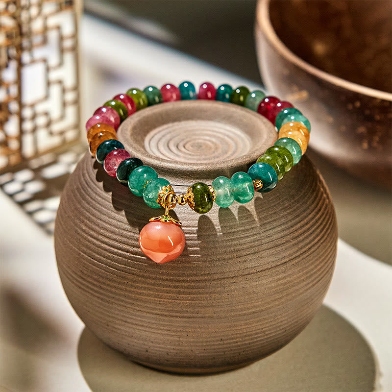 Nimara Ritual Tourmaline Yanyuan Agate Peach Positive Bracelet