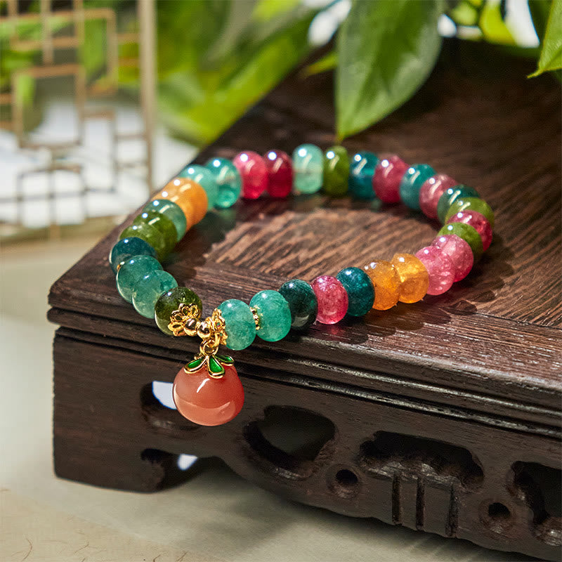 Nimara Ritual Tourmaline Yanyuan Agate Peach Positive Bracelet