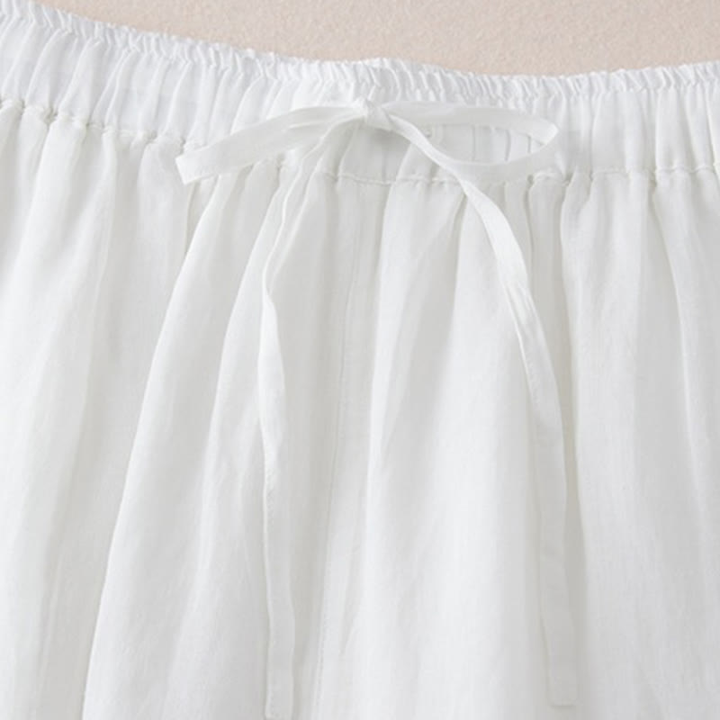 Nimara Ritual Casual Lining Design Cotton Women's 7-8 Length Wide Leg Pants With Pockets