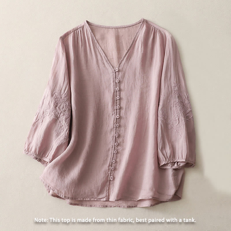 Nimara Ritual Embroidery Button-down Women's Shirt