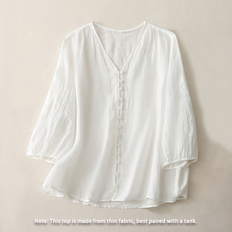 Nimara Ritual Embroidery Button-down Women's Shirt