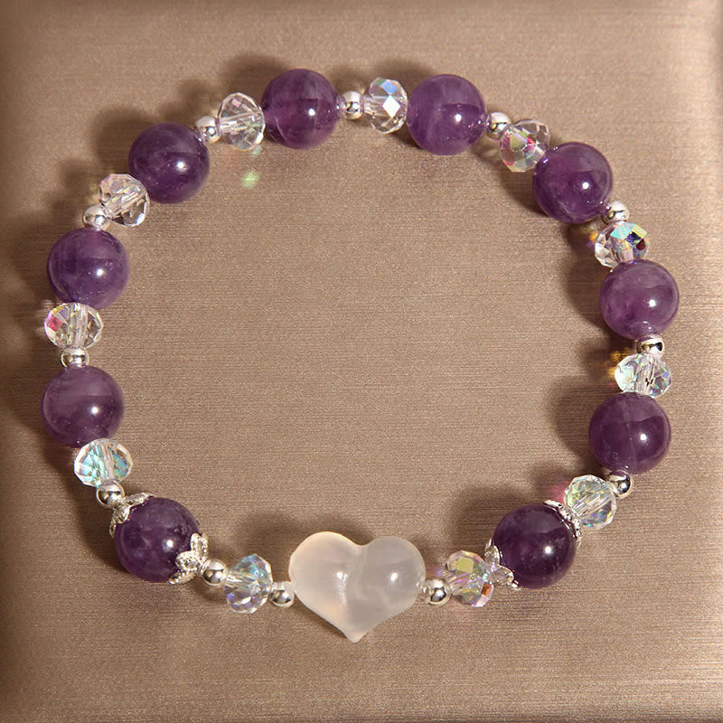 Nimara Ritual Heart Amethyst White Agate Balance Bracelet