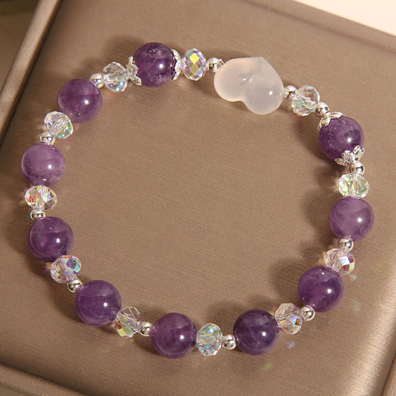 Nimara Ritual Heart Amethyst White Agate Balance Bracelet