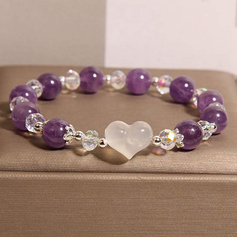 Nimara Ritual Heart Amethyst White Agate Balance Bracelet