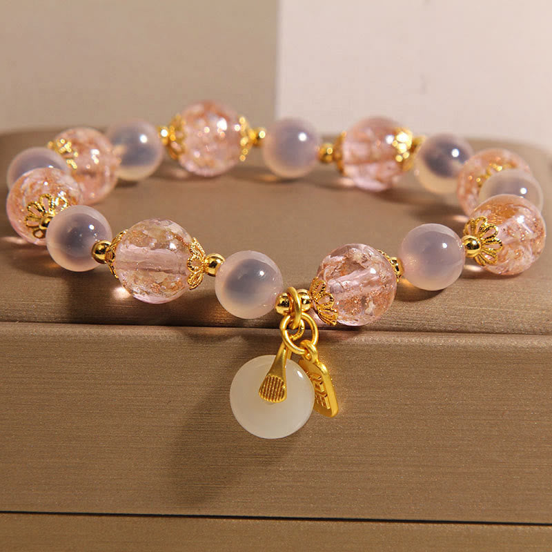 Nimara Ritual Fu Character Peace Buckle Liuli Candy Agate Healing Bracelet