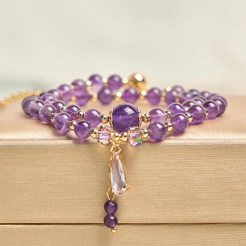 Nimara Ritual Natural Amethyst Beads Balance Multi-layer Bracelet