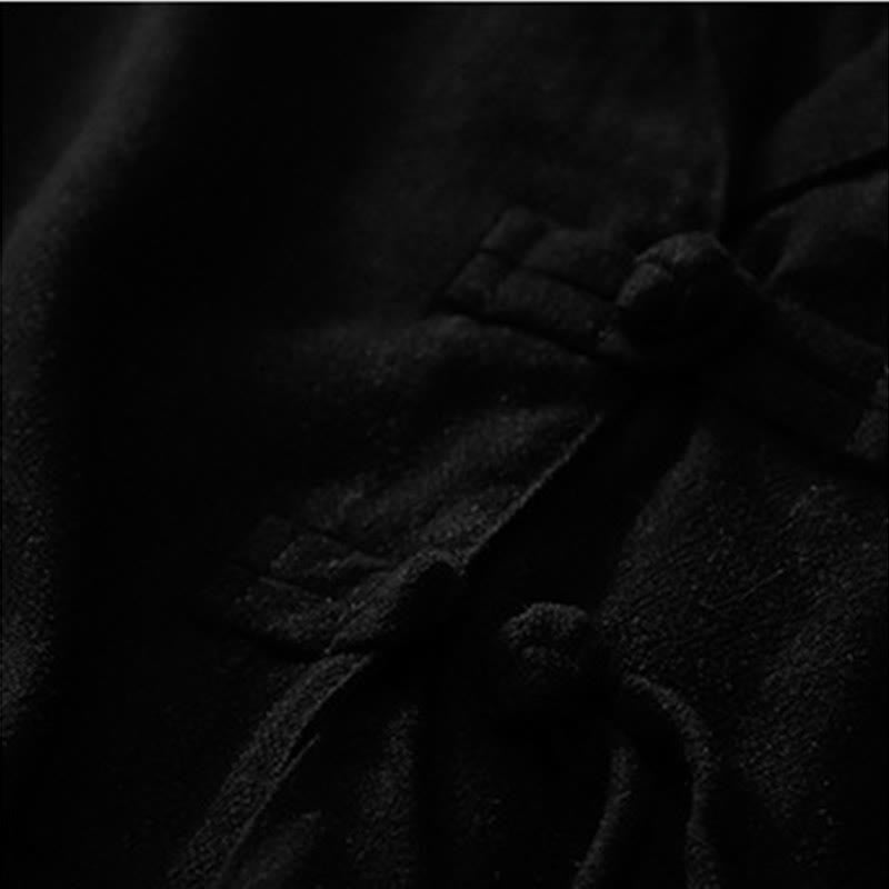 Nimara Ritual Women's Cotton Linen Frog-Button Long Sleeve Jacket With Pockets