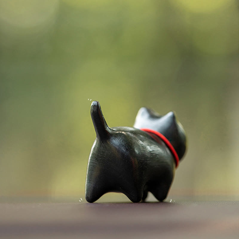 Nimara Ritual Green Sandalwood Small Leaf Red Sandalwood Cute Cat Animals Soothing Peace Decoration