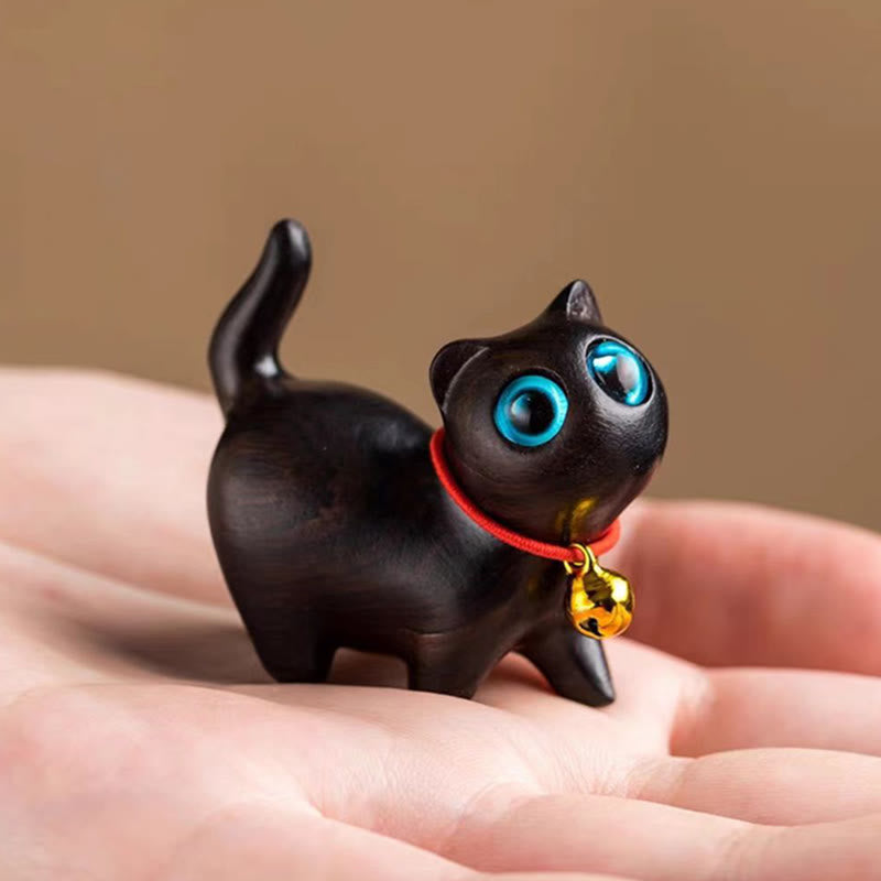 Nimara Ritual Green Sandalwood Small Leaf Red Sandalwood Cute Cat Animals Soothing Peace Decoration