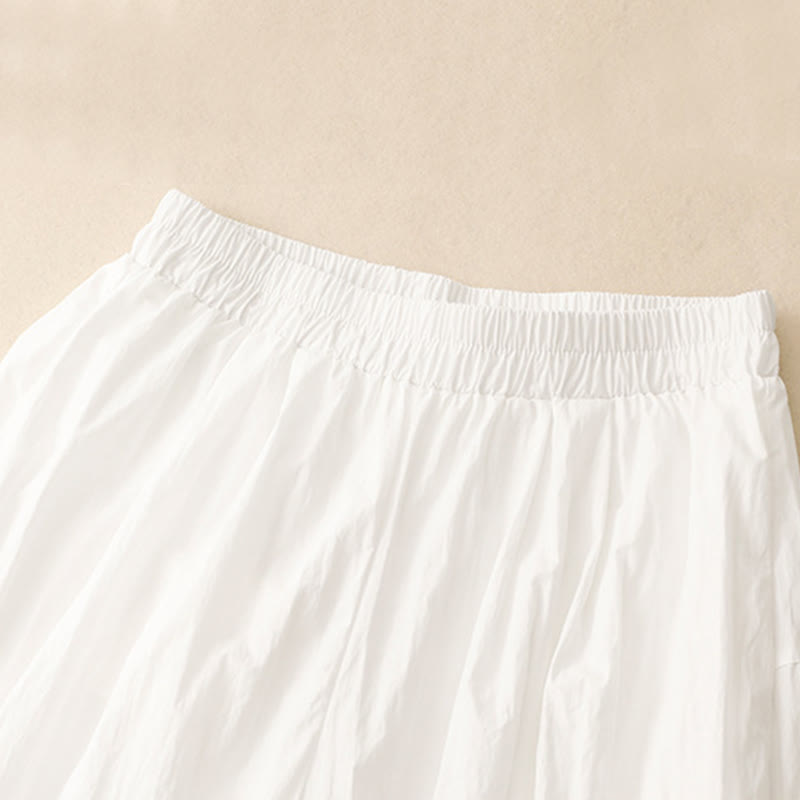 Nimara Ritual Casual Hem Hollow Design Women's Cotton 7-8 Length Wide Leg Pants With Pockets