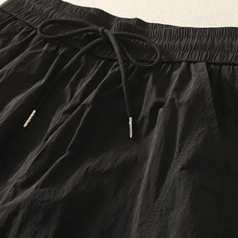 Nimara Ritual Summer Vintage Plain Drawstring Cuffed Women's Pants With Pockets