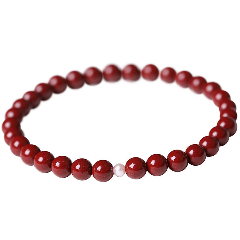 Nimara Ritual Gourd Pearl Cinnabar Blessing Beads Bracelet